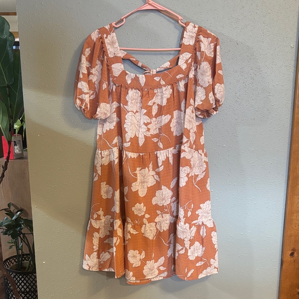 Blu Pepper Terracotta and White Dress
